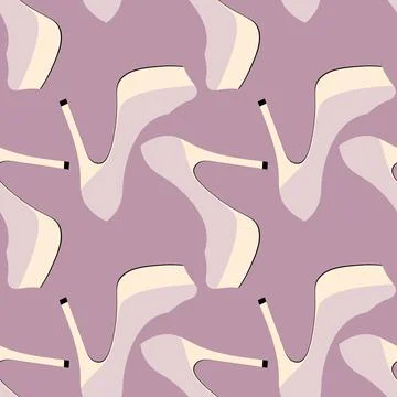 Illustration Seamless pattern on a square background - beautiful shoes on a h Stock Illustration