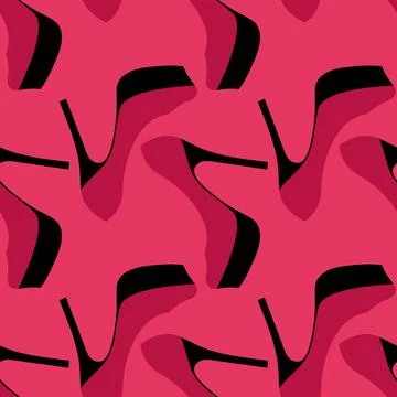 Illustration Seamless pattern on a square background - beautiful shoes on a h Stock Illustration