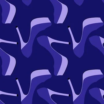 Illustration Seamless pattern on a square background - beautiful shoes on a h Stock Illustration