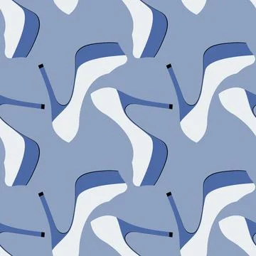 Illustration Seamless pattern on a square background - beautiful shoes on a h Stock Illustration