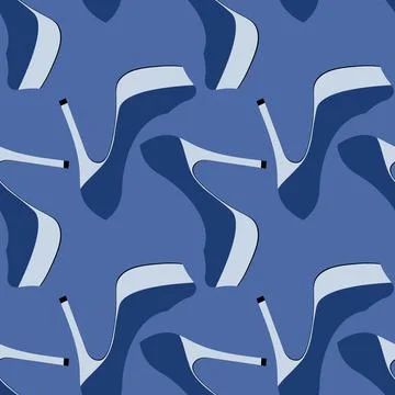 Illustration Seamless pattern on a square background - beautiful shoes on a h Stock Illustration