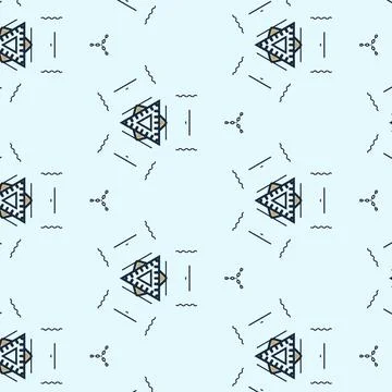 Illustration of a seamless pattern of triangles and circles isolated on a light 写真素材