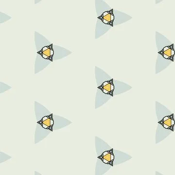 Illustration of a seamless pattern of triangles isolated on a light green 写真素材