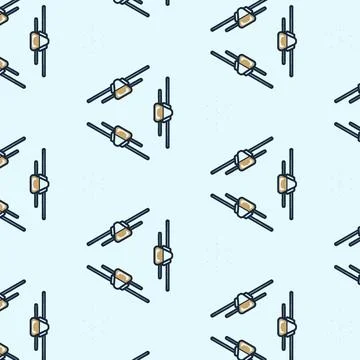 Illustration of a seamless pattern of triangles isolated on a light blue 写真素材