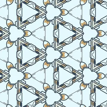 Illustration of a seamless pattern of triangles isolated on a light blue 写真素材