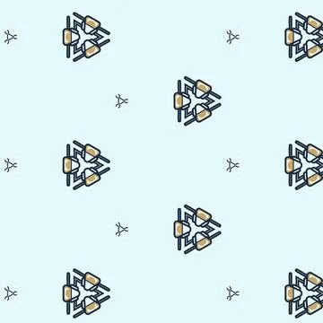 Illustration of a seamless pattern of triangles isolated on a light blue backgro 写真素材