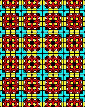 Illustration of seamless repeat patterns with red elements Stock Illustration