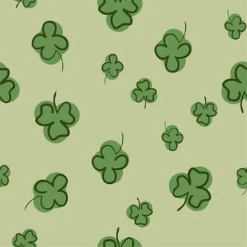 Illustration of a Seamless Shamrock Pattern. Stock Illustration