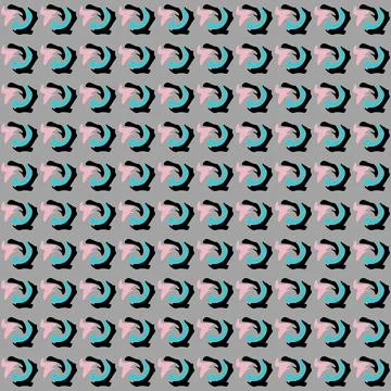 Illustration of a seamless squiggly colorful pattern on a gray background Stock Illustration