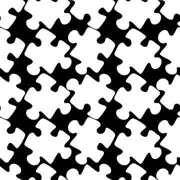 Illustration - Seamless texture, pattern - puzzles. Minimalism, pastiche. Stock Illustration
