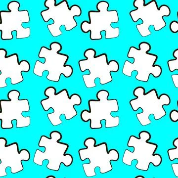 Illustration - Seamless texture, pattern - puzzles. Minimalism, pastiche. Stock Illustration