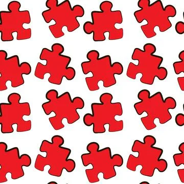 Illustration - Seamless texture, pattern - puzzles. Minimalism, pastiche. Stock Illustration