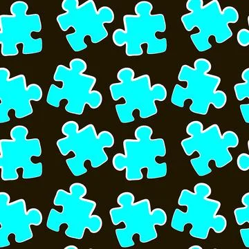 Illustration - Seamless texture, pattern - puzzles. Minimalism, pastiche. Stock Illustration
