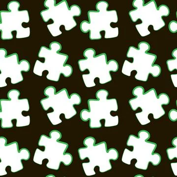 Illustration - Seamless texture, pattern - puzzles. Minimalism, pastiche. Stock Illustration