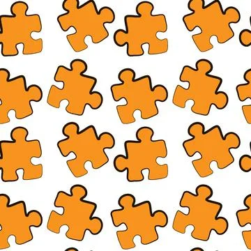 Illustration - Seamless texture, pattern - puzzles. Minimalism, pastiche. Stock Illustration