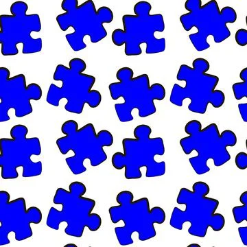 Illustration - Seamless texture, pattern - puzzles. Minimalism, pastiche. Stock Illustration