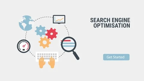 Illustration of Search Engine Optimization with Gears and Icons Video stock 341922380