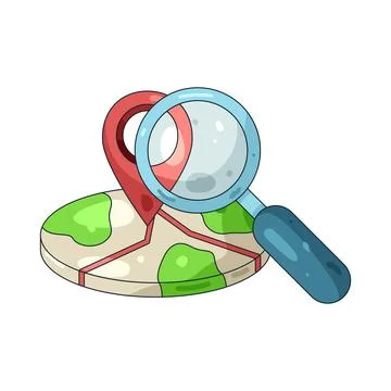Illustration of Search location 스톡 일러스트