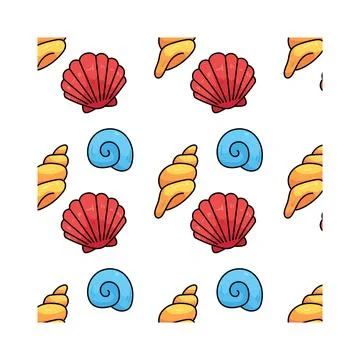 Illustration of seashell pattern Stock Illustration