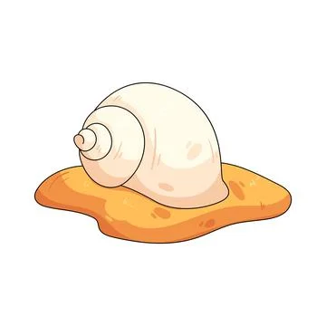Illustration of seashell on sand Stock Illustration