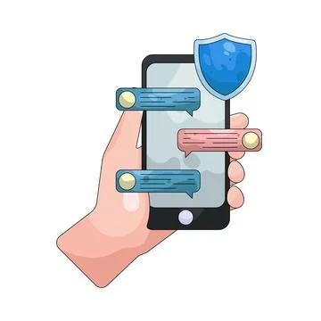 Illustration of Secure chat Stock Illustration