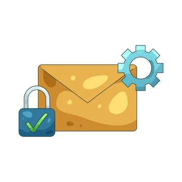 Illustration of Secure email settings Illustrazione stock