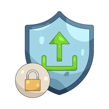 Illustration of Secure upload Stock Illustration