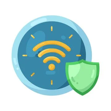 Illustration of secure wireless network Illustrazione stock