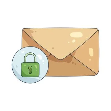 Illustration of secured envelope Stock Illustration