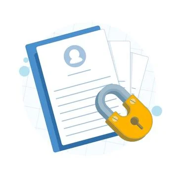 Illustration of secured personal document with padlock イラスト素材