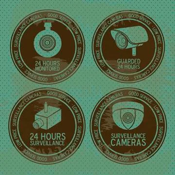 Illustration of security camera, security cameras icons, vector illustration Illustrazione stock