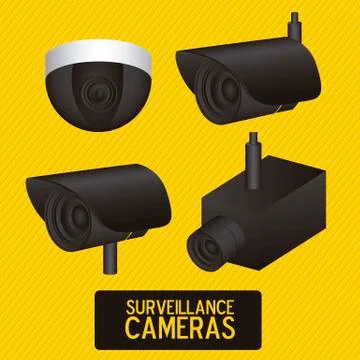 Illustration of security camera, security cameras icons, vector illustration Illustrazione stock