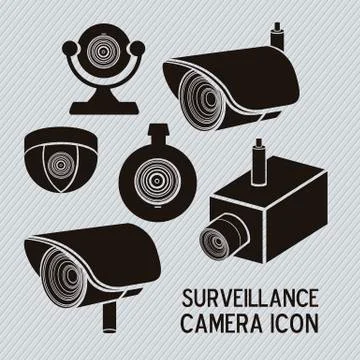 Illustration of security camera, security cameras icons, vector illustration Illustrazione stock