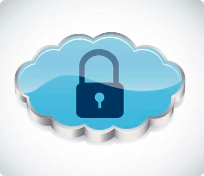 Illustration of security in cloud computers and communications technology, イラスト素材