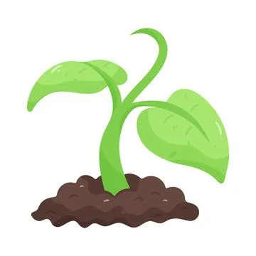 Illustration of seedling in soil Ilustración de archivo