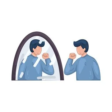 Illustration of Self-reflection Illustrazione stock