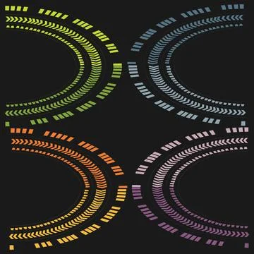 Illustration of a semicircle, a ring with multiple colors Stock Illustration