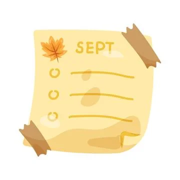 Illustration of September notes Illustrazione stock