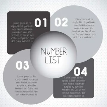 Illustration of sequence numbers, numeric list of steps, vector illustration Stock-Illustration