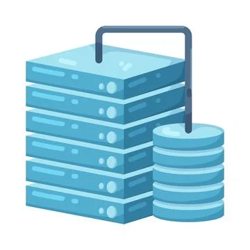 Illustration of Server and database 스톡 일러스트