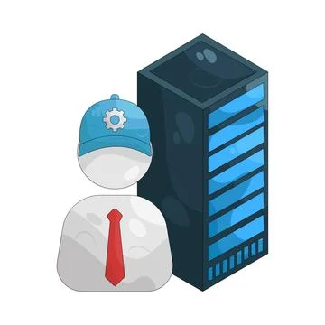 Illustration of Server rack 스톡 일러스트