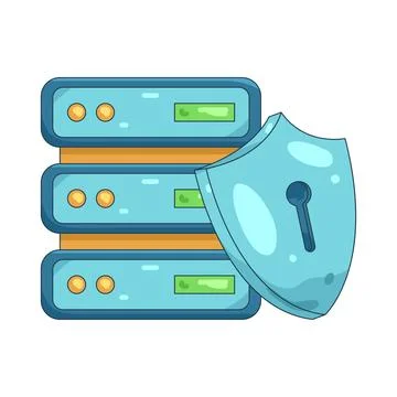 Illustration of server security shield 스톡 일러스트