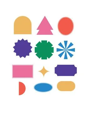 Illustration set design retro shape element unique Stock Illustration