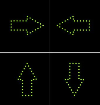 Illustration set elements of green diode arrow for design Stock Illustration