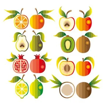 Illustration set of fruit Stock Illustration