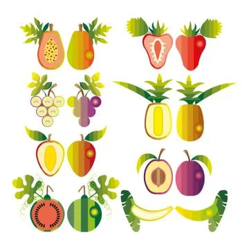 Illustration set of fruit Stock Illustration