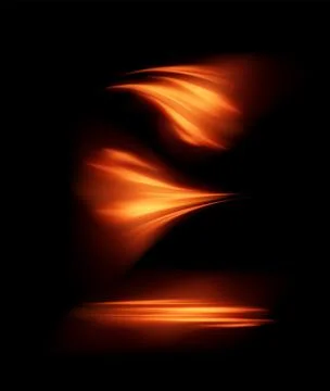 Illustration of set of hot wind flow effect on isolated black background. Stock Illustration