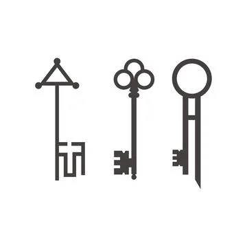 Illustration set key gate gothic classic unique 스톡 일러스트