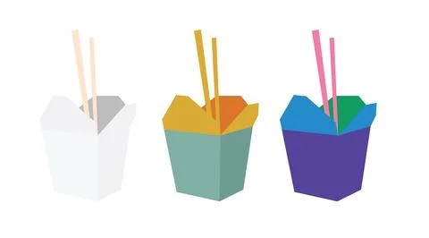 Illustration set packaging udon and chopstick with different style set Stock-Illustration