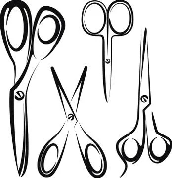 Illustration with a set of scissors Stock Illustration